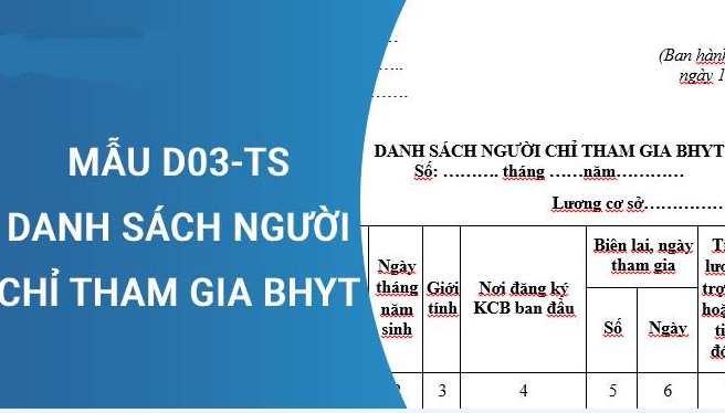 Download mẫu D03-TS theo QĐ 490/QĐ-BHXH, lập danh sách tham gia BHYT