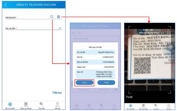 Cách đăng ký VssID cho con trên điện thoại để khám, chữa bệnh